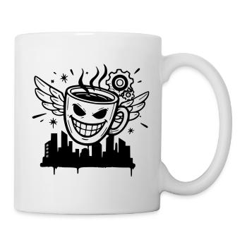 Crazy Coffee Cup Wings Vector - Mug - white - Right