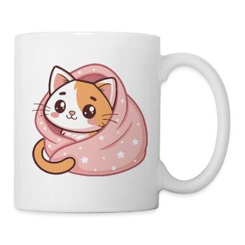 Chaton adorable dans une couverture étoilée - Mug blanc - blanc - Droite