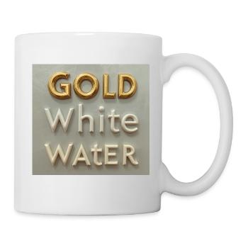 Typographie de l’eau blanche dorée - Mug blanc - blanc - Droite