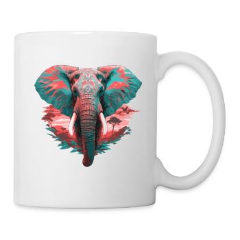 Safari Nature Elephant Africa Art aquarelle en nature sauvage - Mug blanc - blanc - Droite