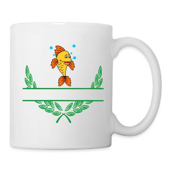 Fischlorbeerkranz mit Namensraum - Tasse - Weiß - Rechts