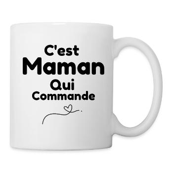 Ligne Coeur Minimaliste - C'est maman Qui Commande - Mug blanc - blanc - Droite