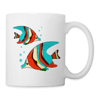 Fish in bright colors - Mug - white - Right