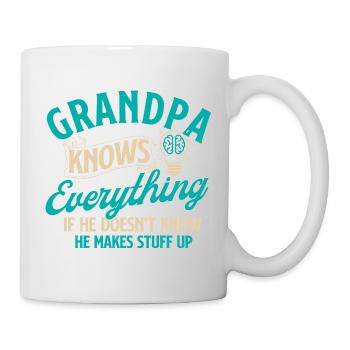 Opa weiß alles, lustiges Zitat, Familienhumor - Tasse - Weiß - Rechts