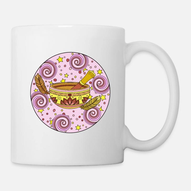 Spiral Singing Bowl Pattern - Mug - white