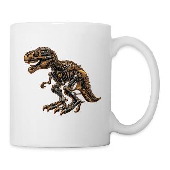 Mechanischer T-Rex aus Metall - Tasse - Weiß - Rechts
