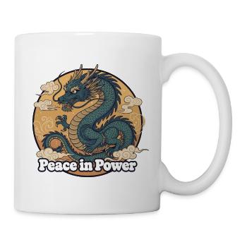 Peace in Power Drache - Tasse - Weiß - Rechts