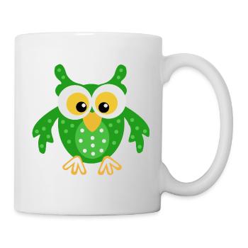 Green Owl with Dots - Mug - white - Right