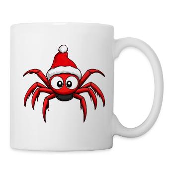 Weihnachtsmann Spinne - Tasse - Weiß - Rechts