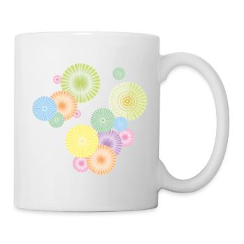 Pastel rosettes – decorative fan structure - Mug - white - Right