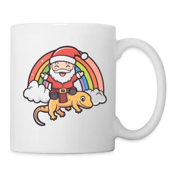 Echse Weihnachtsmann Weihnachten - Tasse - Weiß - Rechts