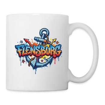 Flensburg Graffiti with Anchor - Mug - white - Right