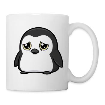 Cute Sad Penguin Cartoon Friendship Einsa - Mug - white - Right