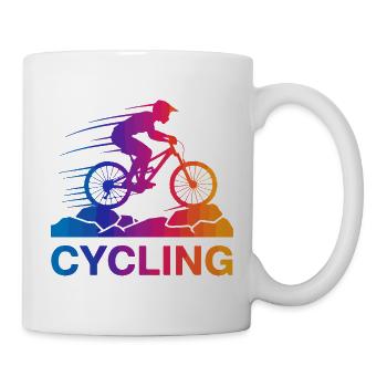 Saut de VTT arc-en-ciel - Mug blanc - blanc - Droite