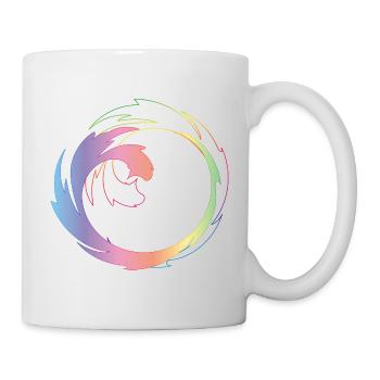 Kreativer Farbkreis als dynamischer Designrahmen - Tasse - Weiß - Rechts