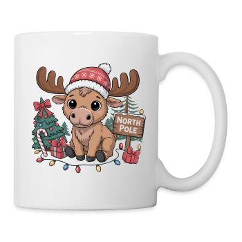 Rentier am Nordpol Weihnachten - Tasse - Weiß - Rechts