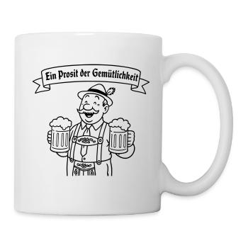 Herr Bier - Ein Prosit der Gemütlichkeit - Tasse - Weiß - Rechts