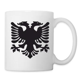 Doppeladler Silhouette Albanien - Tasse - Weiß - Rechts