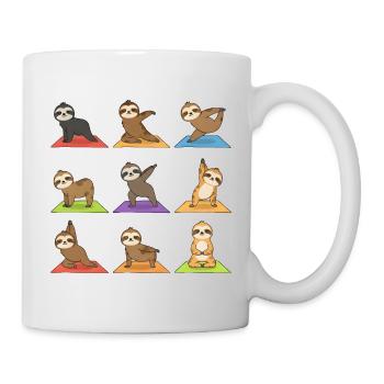 Sloth Yoga Poses Meditation Relaxation Sports - Mug - white - Right