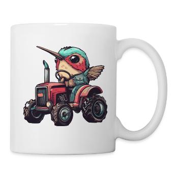 Hummingbird Bird Tractor Farmer - Mug blanc - blanc - Droite