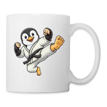 Cooler Pinguin Karate Kick Schwarzgurt Kampfsport - Tasse - Weiß - Rechts