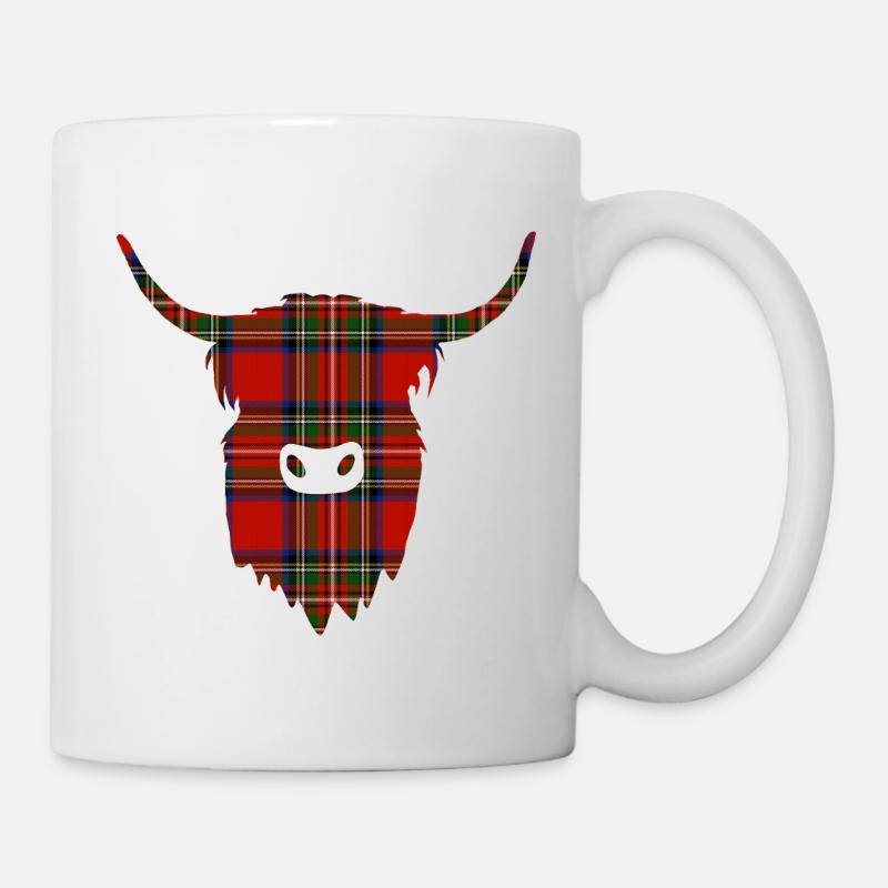 Highland-Kuhkopf - Tasse - Weiß