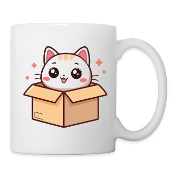 Kawaii-Katze in einer Kiste - Tasse - Weiß - Rechts