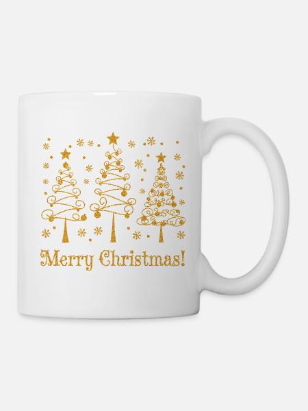 Weihnachtsbaum Merry Christmas Tannenbaum festlich - Tasse - Weiß
