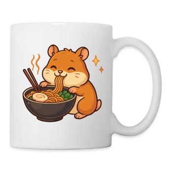 Hamster mit Nudeln Ramen kawaii Hamster - Tasse - Weiß - Rechts