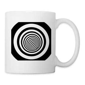 Hypnotische schwarz-weiße Spirale - Tasse - Weiß - Rechts