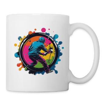 Graffiti in a colorful circle - Mug - white - Right