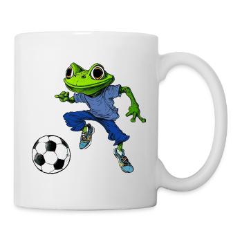 Fussballer Frosch - Tasse - Weiß - Rechts