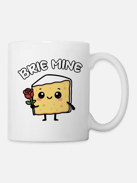 Käse Rose Liebe Käseecke Briekäse Brie Mine - Tasse - Weiß