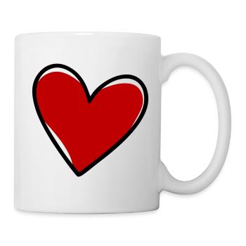 Herzen Liebe Symbol - Tasse - Weiß - Rechts