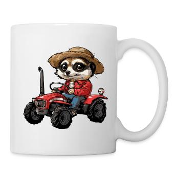 Fermier de tracteurs suricates - Mug blanc - blanc - Droite