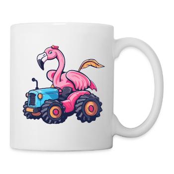 Flamingo Tractor Farmer - Mug blanc - blanc - Droite