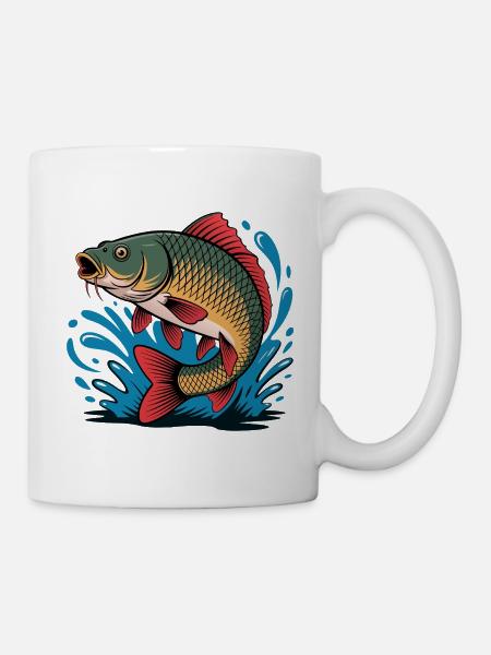 Springender Karpfen - Tasse - Weiß