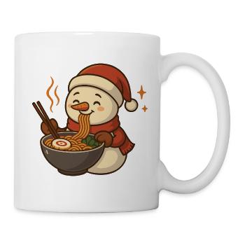 Snowman with noodles ramen kawaii snowman - Mug - white - Right