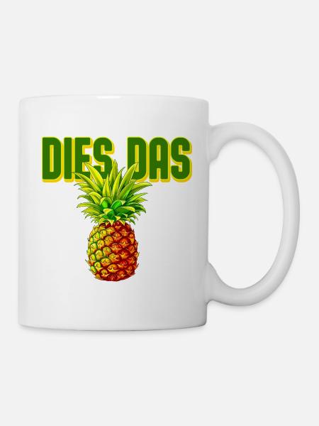 Pineapple Pop Art Typo Ananas - Tasse - Weiß