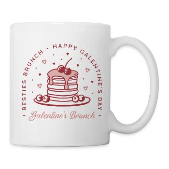 Galentine's Day besties valentine brunch aesthetic - Mug - white - Right