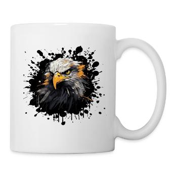 Adlerkopf Farb Splash - Tasse - Weiß - Rechts