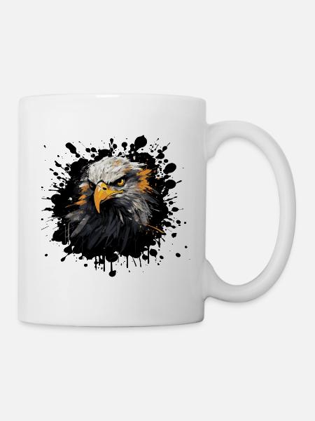 Adlerkopf Farb Splash - Tasse - Weiß