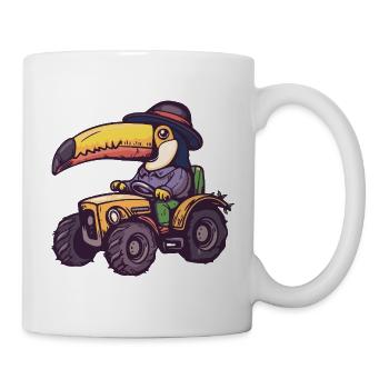 Toucan Bird Tractor Farmer - Mug blanc - blanc - Droite