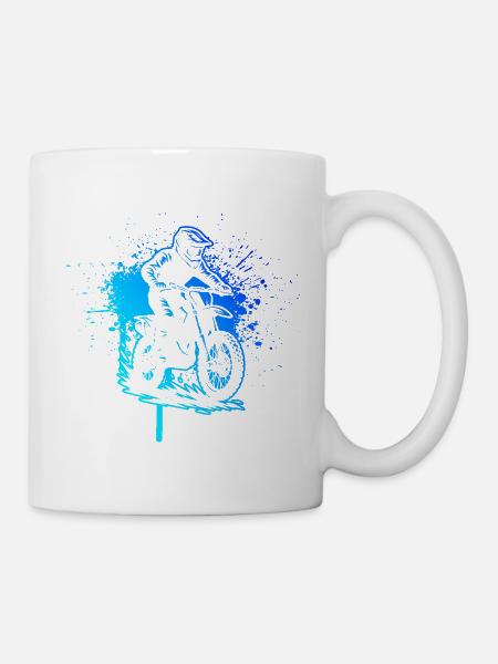 Charakterstarkes Motocross Design - Tasse - Weiß