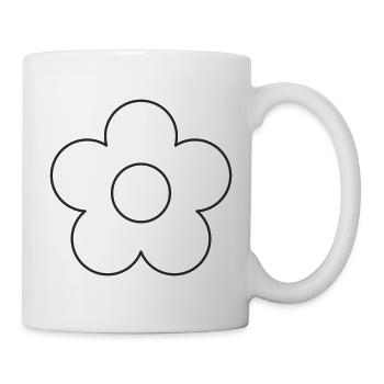 Blume minimalistisch - Tasse - Weiß - Rechts