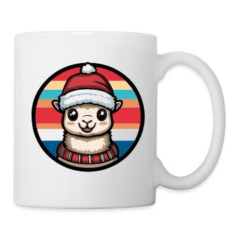 Christmas Alpaca with Santa Hat - Mug - white - Right