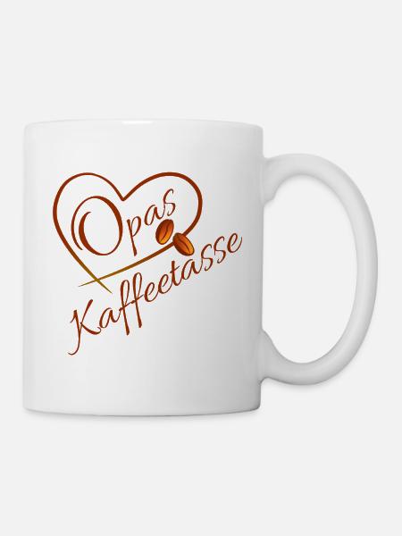 Opas Kaffeetasse Herzdesign - Tasse - Weiß