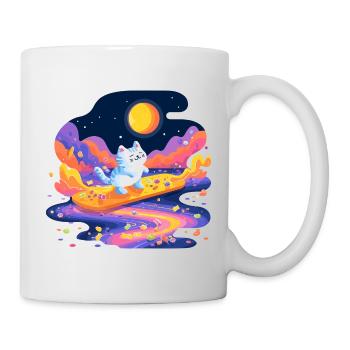 Katzen auf Zuckerstrom - Tasse - Weiß - Rechts