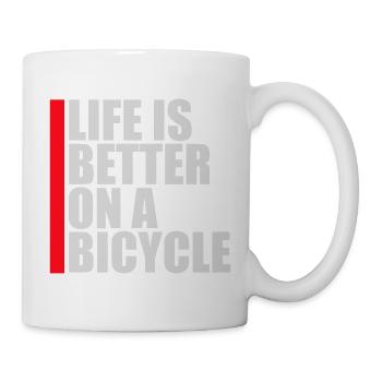 La vie est meilleure à vélo. Cyclisme Sport - Mug blanc - blanc - Droite