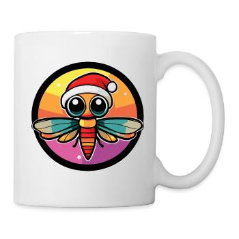 Kawaii Bee dans le cercle du Santa Hat - Mug blanc - blanc - Droite